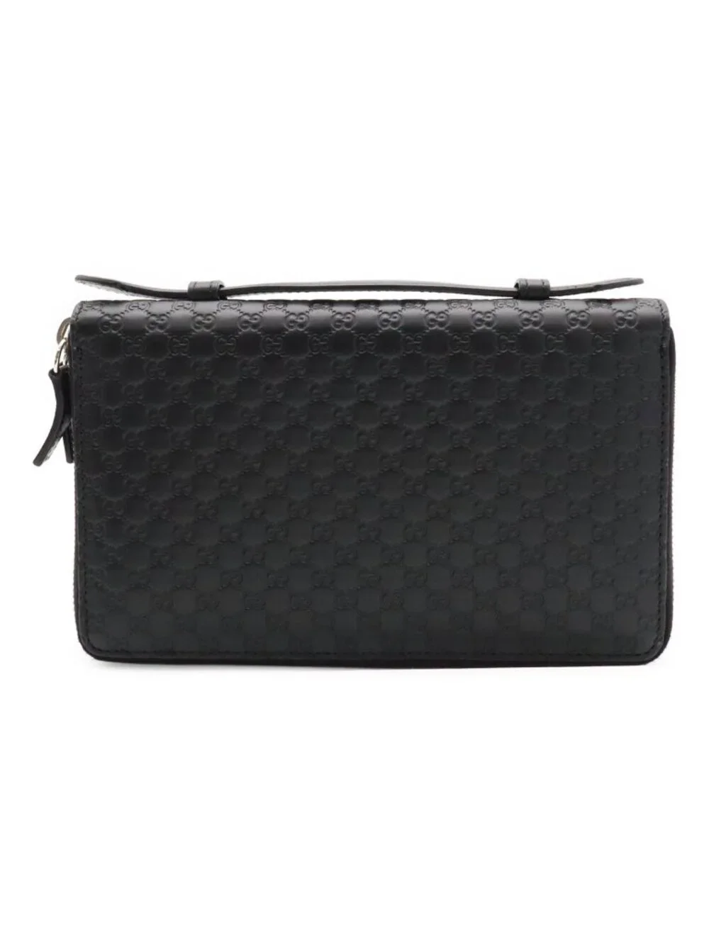Gucci Micro Guccissima Travel Case Clutch Organizer Wallet Leather Black